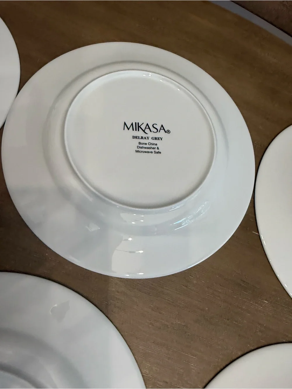 Mikasa Delray Grey White bone china Dinner Plate set of 6